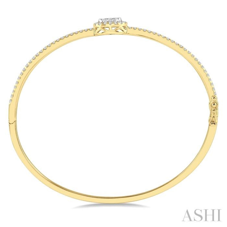1 ctw Oval Shape Lovebright Round Cut Diamond Stackable Bangle in 14K Yellow and White Gold 1 ctw Oval Shape Lovebright Round Cut Diamond Stackable Bangle in 14K Yellow and White Gold