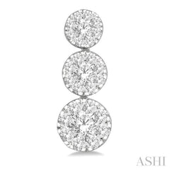 3/4 Ctw Hanging Triple Mount Lovebright Round Cut Diamond Earring in 14K White Gold 3/4 Ctw Hanging Triple Mount Lovebright Round Cut Diamond Earring in 14K White Gold