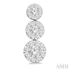 3/4 Ctw Hanging Triple Mount Lovebright Round Cut Diamond Earring in 14K White Gold 3/4 Ctw Hanging Triple Mount Lovebright Round Cut Diamond Earring in 14K White Gold