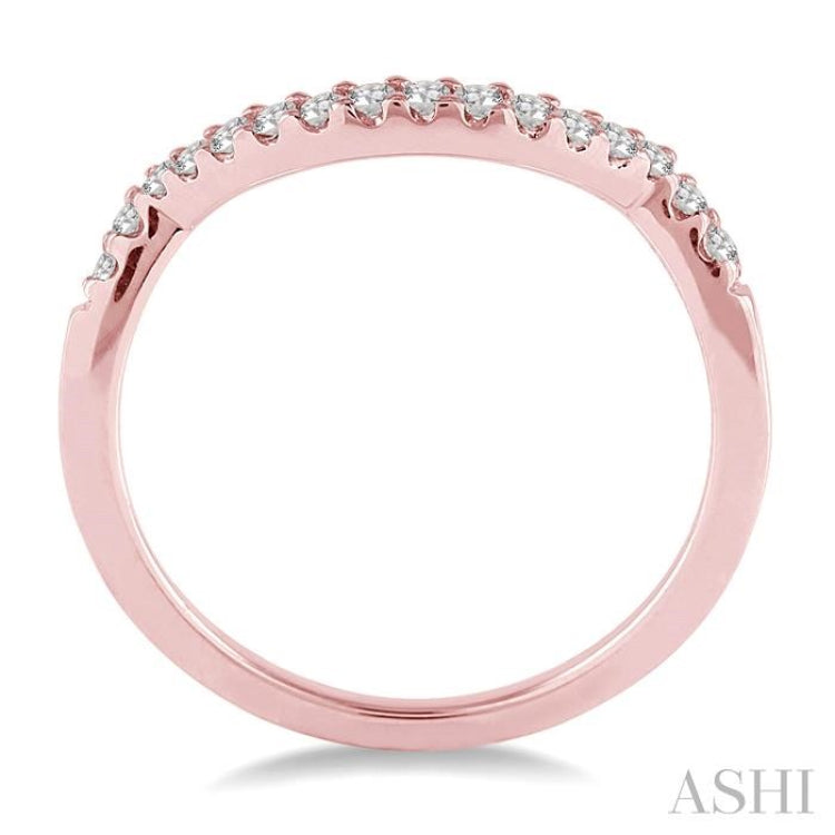 1/5 ctw Round Cut Diamond Wedding Band in 14K Rose Gold 1/5 ctw Round Cut Diamond Wedding Band in 14K Rose Gold
