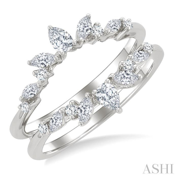 1/2 Ctw Pear, Marquise and Round Cut Diamond Insert Ring in 14K White Gold 1/2 Ctw Pear, Marquise and Round Cut Diamond Insert Ring in 14K White Gold