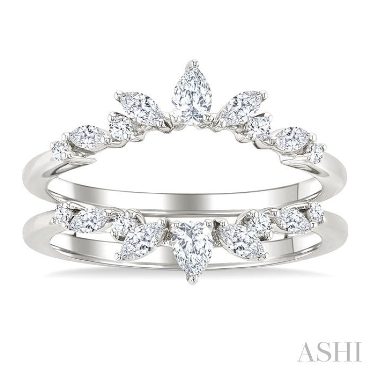 1/2 Ctw Pear, Marquise and Round Cut Diamond Insert Ring in 14K White Gold 1/2 Ctw Pear, Marquise and Round Cut Diamond Insert Ring in 14K White Gold