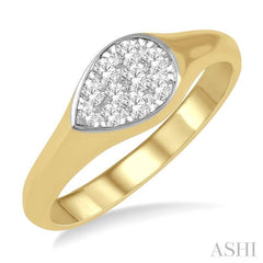 1/4 Ctw Pear Shape Lovebright Diamond Ring in 14K Yellow and White Gold 1/4 Ctw Pear Shape Lovebright Diamond Ring in 14K Yellow and White Gold