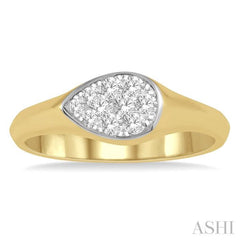 1/4 Ctw Pear Shape Lovebright Diamond Ring in 14K Yellow and White Gold 1/4 Ctw Pear Shape Lovebright Diamond Ring in 14K Yellow and White Gold