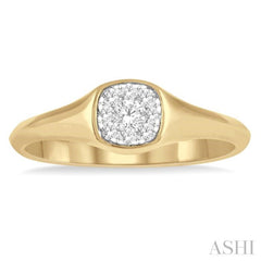 1/4 Ctw Cushion Shape Lovebright Diamond Ring in 14K Yellow and White Gold 1/4 Ctw Cushion Shape Lovebright Diamond Ring in 14K Yellow and White Gold