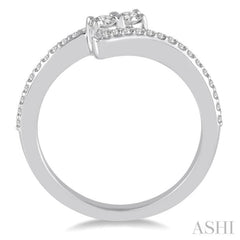 1/4 Ctw Twin Center Stone Parallel Split Shank Round Cut Diamond 2Stone Ring in 14K White Gold 1/4 Ctw Twin Center Stone Parallel Split Shank Round Cut Diamond 2Stone Ring in 14K White Gold