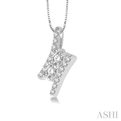 1/4 Ctw Twin Center Parallel Bar Round Cut Diamond 2Stone Pendant With Link Chain in 14K White Gold 1/4 Ctw Twin Center Parallel Bar Round Cut Diamond 2Stone Pendant With Link Chain in 14K White Gold
