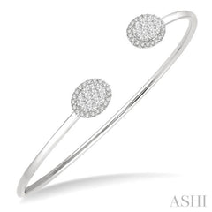 5/8 ctw Oval Shape Lovebright Open Cuff Diamond Bangle in 14K White Gold 5/8 ctw Oval Shape Lovebright Open Cuff Diamond Bangle in 14K White Gold
