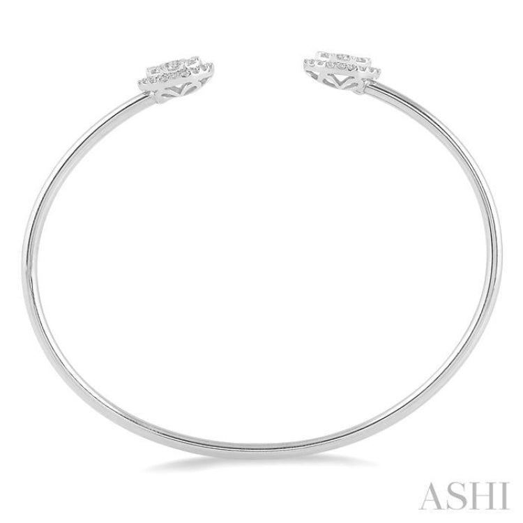 5/8 ctw Oval Shape Lovebright Open Cuff Diamond Bangle in 14K White Gold 5/8 ctw Oval Shape Lovebright Open Cuff Diamond Bangle in 14K White Gold