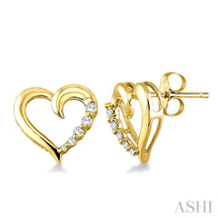 1/8 Ctw Round Cut Diamond Journey Earrings in 14K Yellow Gold 1/8 Ctw Round Cut Diamond Journey Earrings in 14K Yellow Gold