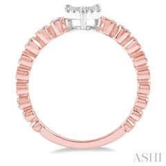 1/3 Ctw Pear Shape Lattice Lovebright Diamond Cluster Ring in 14K Rose and White Gold 1/3 Ctw Pear Shape Lattice Lovebright Diamond Cluster Ring in 14K Rose and White Gold
