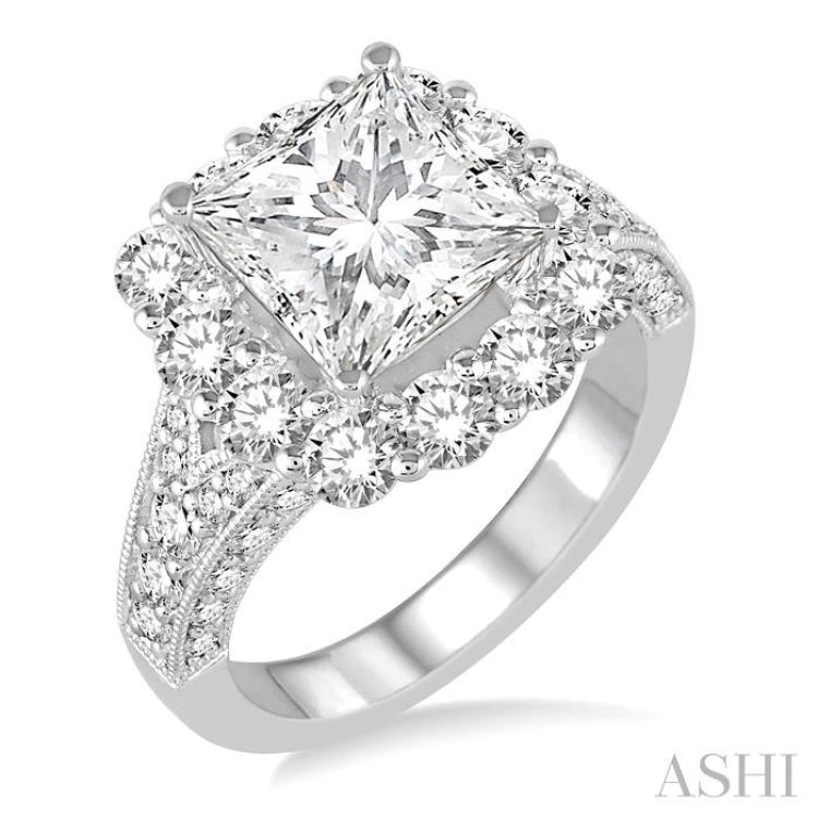 2 Ctw Round Cut Diamond Semi-Mount Engagement Ring in 14K White Gold 2 Ctw Round Cut Diamond Semi-Mount Engagement Ring in 14K White Gold
