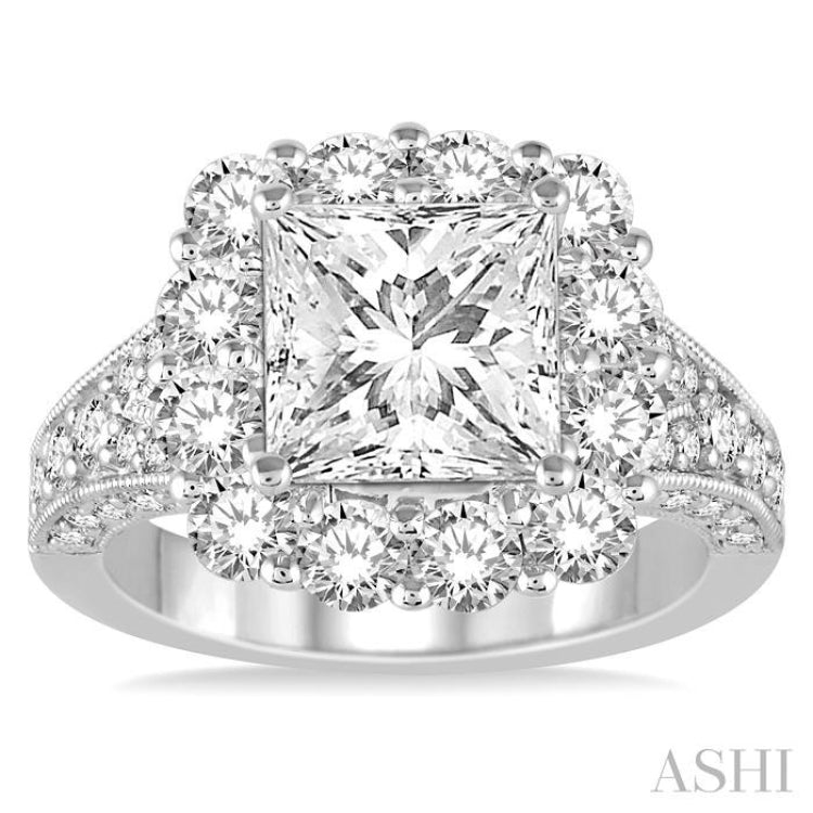 2 Ctw Round Cut Diamond Semi-Mount Engagement Ring in 14K White Gold 2 Ctw Round Cut Diamond Semi-Mount Engagement Ring in 14K White Gold