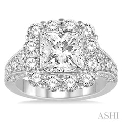 2 Ctw Round Cut Diamond Semi-Mount Engagement Ring in 14K White Gold 2 Ctw Round Cut Diamond Semi-Mount Engagement Ring in 14K White Gold