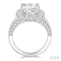 2 Ctw Round Cut Diamond Semi-Mount Engagement Ring in 14K White Gold 2 Ctw Round Cut Diamond Semi-Mount Engagement Ring in 14K White Gold