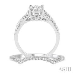 3/4 Ctw Diamond Wedding Set with 5/8 Ctw Lovebright Round Cut Engagement Ring and 1/10 Ctw Wedding Band in 14K White Gold 3/4 Ctw Diamond Wedding Set with 5/8 Ctw Lovebright Round Cut Engagement Ring and 1/10 Ctw Wedding Band in 14K White Gold
