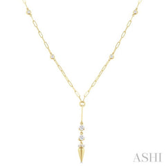 1/2 Ctw Paperclip Bezel Set Round Cut Diamond Station Necklace in 14K Yellow Gold 1/2 Ctw Paperclip Bezel Set Round Cut Diamond Station Necklace in 14K Yellow Gold