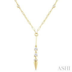 1/2 Ctw Paperclip Bezel Set Round Cut Diamond Station Necklace in 14K Yellow Gold 1/2 Ctw Paperclip Bezel Set Round Cut Diamond Station Necklace in 14K Yellow Gold