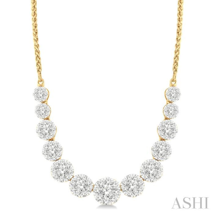 2 Ctw Round Cut Diamond Lovebright Necklace in 14K Yellow and White Gold 2 Ctw Round Cut Diamond Lovebright Necklace in 14K Yellow and White Gold