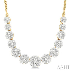 2 Ctw Round Cut Diamond Lovebright Necklace in 14K Yellow and White Gold 2 Ctw Round Cut Diamond Lovebright Necklace in 14K Yellow and White Gold