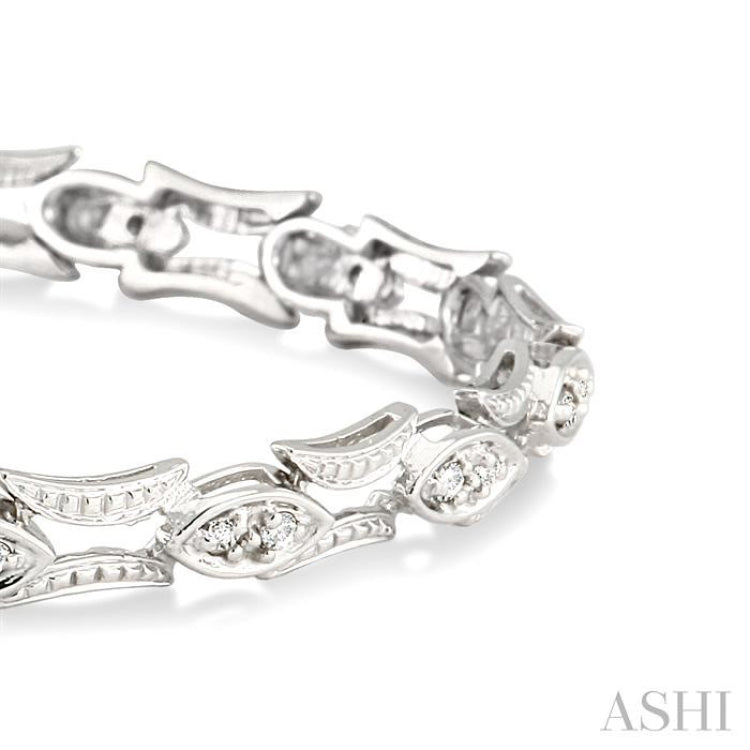 1/3 Ctw Marquise Shape Single Cut Diamond Link Bracelet in 14K White Gold 1/3 Ctw Marquise Shape Single Cut Diamond Link Bracelet in 14K White Gold