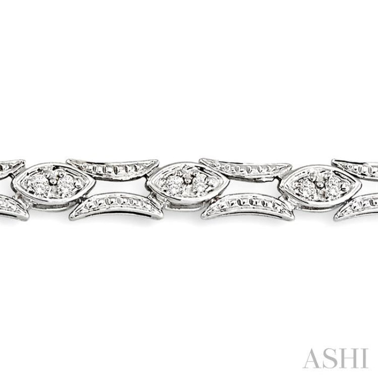 1/3 Ctw Marquise Shape Single Cut Diamond Link Bracelet in 14K White Gold 1/3 Ctw Marquise Shape Single Cut Diamond Link Bracelet in 14K White Gold