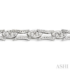 1/3 Ctw Marquise Shape Single Cut Diamond Link Bracelet in 14K White Gold 1/3 Ctw Marquise Shape Single Cut Diamond Link Bracelet in 14K White Gold