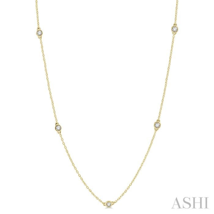 1/3 Ctw Round Cut Diamond Station Necklace in 14K Yellow Gold 1/3 Ctw Round Cut Diamond Station Necklace in 14K Yellow Gold