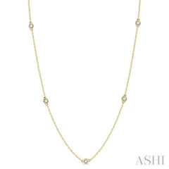 1/3 Ctw Round Cut Diamond Station Necklace in 14K Yellow Gold 1/3 Ctw Round Cut Diamond Station Necklace in 14K Yellow Gold