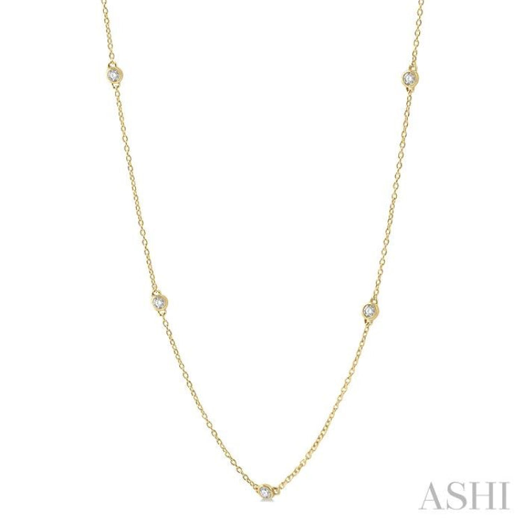 1/3 Ctw Round Cut Diamond Station Necklace in 14K Yellow Gold 1/3 Ctw Round Cut Diamond Station Necklace in 14K Yellow Gold