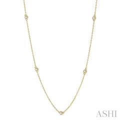 1/3 Ctw Round Cut Diamond Station Necklace in 14K Yellow Gold 1/3 Ctw Round Cut Diamond Station Necklace in 14K Yellow Gold
