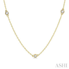 1/3 Ctw Round Cut Diamond Station Necklace in 14K Yellow Gold 1/3 Ctw Round Cut Diamond Station Necklace in 14K Yellow Gold