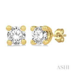 1/10 Ctw Round Cut Diamond Stud Earring in 14K Yellow Gold 1/10 Ctw Round Cut Diamond Stud Earring in 14K Yellow Gold