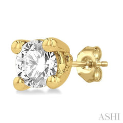 1/10 Ctw Round Cut Diamond Stud Earring in 14K Yellow Gold 1/10 Ctw Round Cut Diamond Stud Earring in 14K Yellow Gold