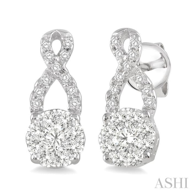 1/2 Ctw Lovebright Round Cut Diamond Earrings in 14K White Gold 1/2 Ctw Lovebright Round Cut Diamond Earrings in 14K White Gold