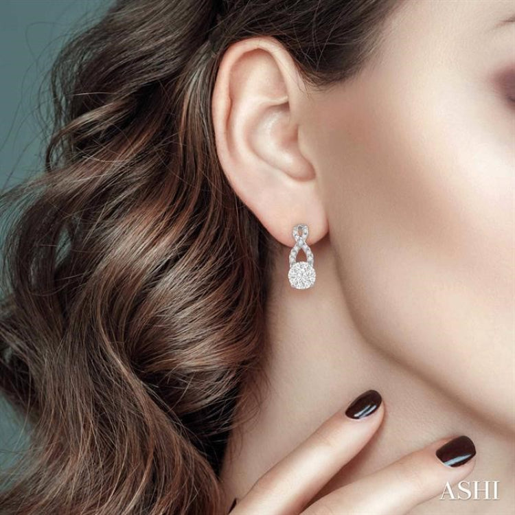 1/2 Ctw Lovebright Round Cut Diamond Earrings in 14K White Gold 1/2 Ctw Lovebright Round Cut Diamond Earrings in 14K White Gold