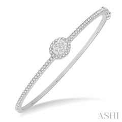 1 Ctw Oval Shape Round Cut Diamond Lovebright Stackable Bangle in 14K White Gold 1 Ctw Oval Shape Round Cut Diamond Lovebright Stackable Bangle in 14K White Gold