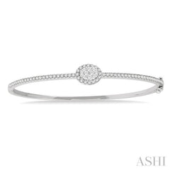 1 Ctw Oval Shape Round Cut Diamond Lovebright Stackable Bangle in 14K White Gold 1 Ctw Oval Shape Round Cut Diamond Lovebright Stackable Bangle in 14K White Gold