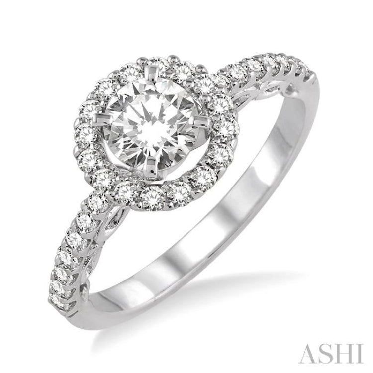 3/8 Ctw Diamond Semi-Mount Engagement Ring in 14K White Gold 3/8 Ctw Diamond Semi-Mount Engagement Ring in 14K White Gold