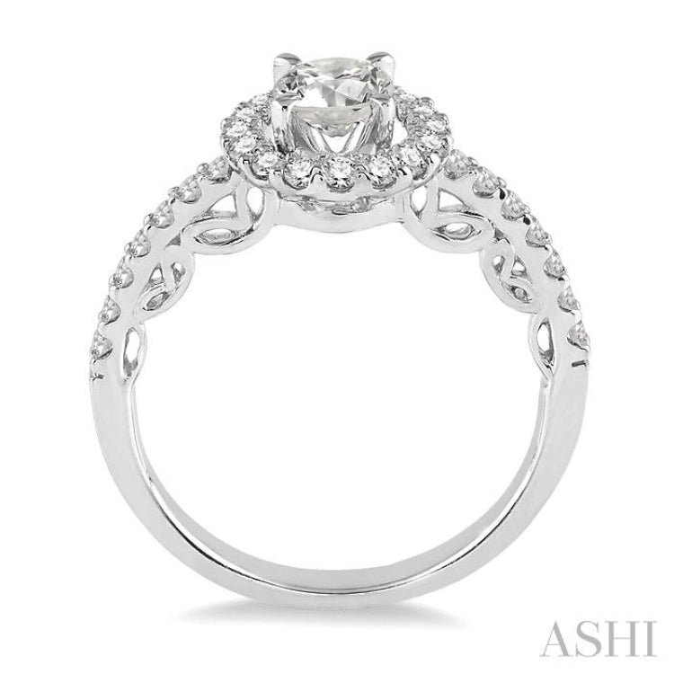 3/8 Ctw Diamond Semi-Mount Engagement Ring in 14K White Gold 3/8 Ctw Diamond Semi-Mount Engagement Ring in 14K White Gold