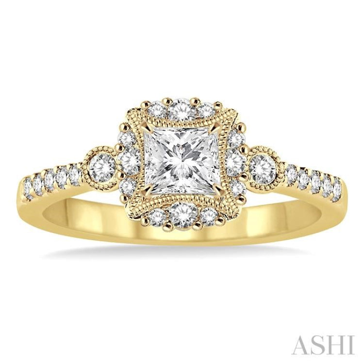 1/4 Ctw Diamond Semi-mount Engagement Ring in 14K Yellow Gold 1/4 Ctw Diamond Semi-mount Engagement Ring in 14K Yellow Gold