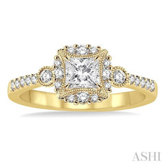 1/4 Ctw Diamond Semi-mount Engagement Ring in 14K Yellow Gold 1/4 Ctw Diamond Semi-mount Engagement Ring in 14K Yellow Gold