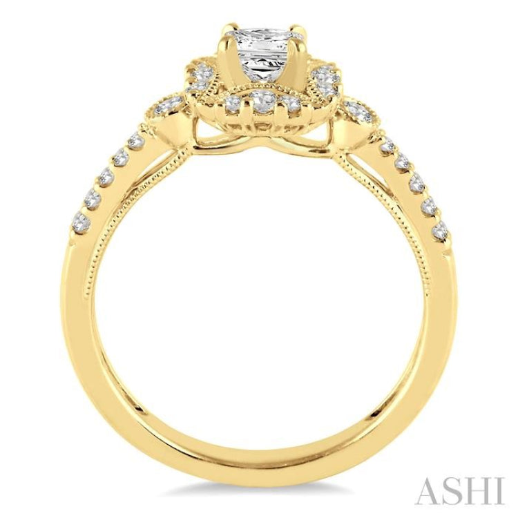 1/4 Ctw Diamond Semi-mount Engagement Ring in 14K Yellow Gold 1/4 Ctw Diamond Semi-mount Engagement Ring in 14K Yellow Gold