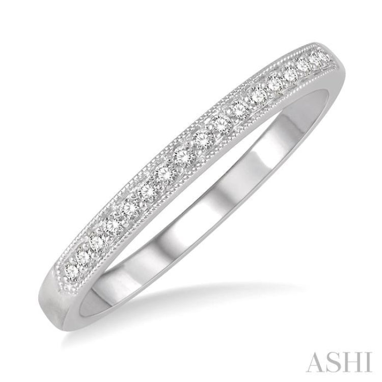 1/8 Ctw Round Cut Diamond Wedding Band in 14K White Gold 1/8 Ctw Round Cut Diamond Wedding Band in 14K White Gold