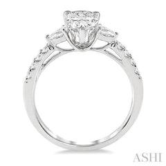 3/8 Ctw Pear & Round Cut Diamond Semi-Mount Engagement Ring in 14K White Gold 3/8 Ctw Pear & Round Cut Diamond Semi-Mount Engagement Ring in 14K White Gold