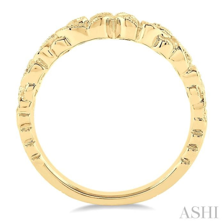 1/5 Ctw Floral Lattice Round Cut Diamond Wedding Band in 14K Yellow Gold 1/5 Ctw Floral Lattice Round Cut Diamond Wedding Band in 14K Yellow Gold