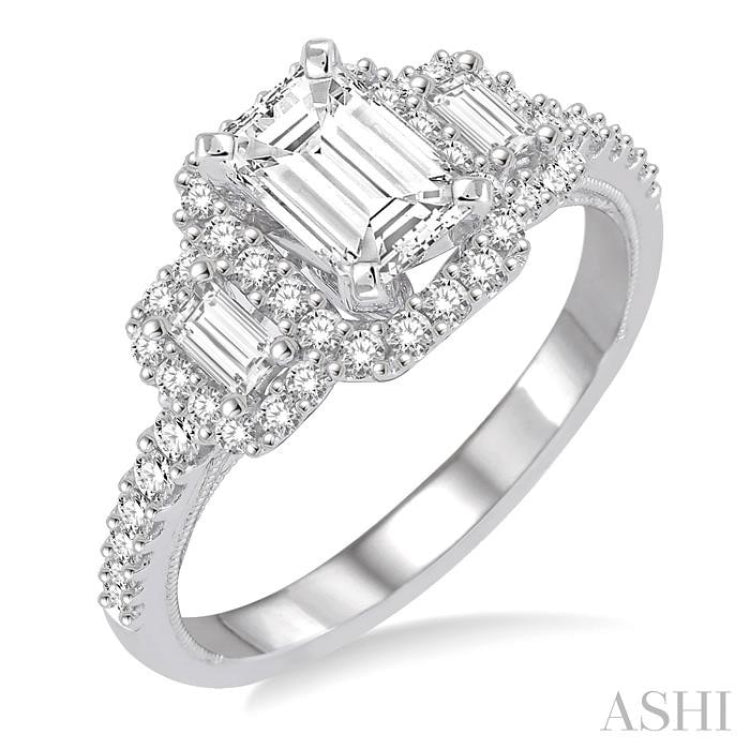 5/8 Ctw Diamond Semi-mount Engagement Ring in 14K White Gold 5/8 Ctw Diamond Semi-mount Engagement Ring in 14K White Gold