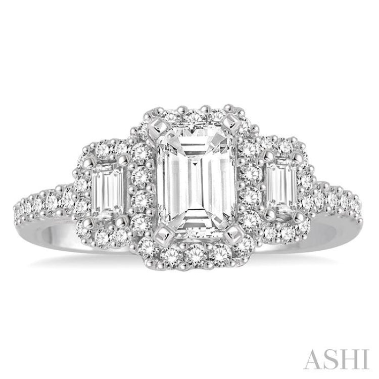 5/8 Ctw Diamond Semi-mount Engagement Ring in 14K White Gold 5/8 Ctw Diamond Semi-mount Engagement Ring in 14K White Gold