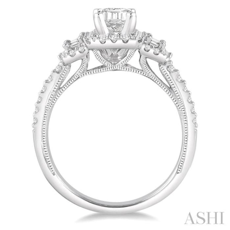 5/8 Ctw Diamond Semi-mount Engagement Ring in 14K White Gold 5/8 Ctw Diamond Semi-mount Engagement Ring in 14K White Gold