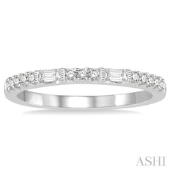 1/4 Ctw Baguette and Round Cut Diamond Stack Band in 14K White Gold 1/4 Ctw Baguette and Round Cut Diamond Stack Band in 14K White Gold